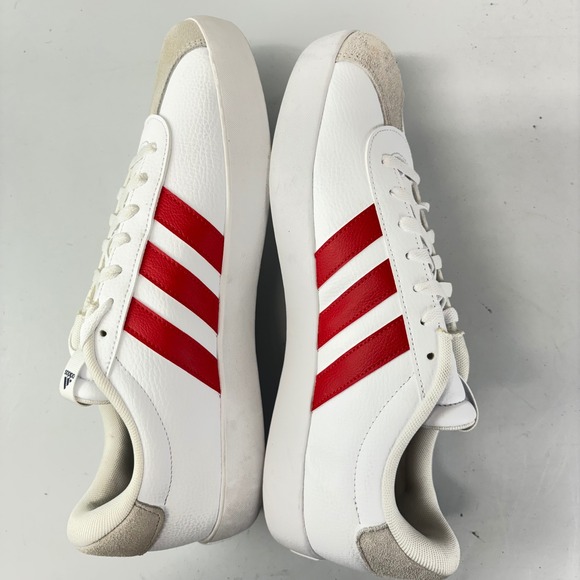 Adidas VL Court 3.0 Shoes Mens Size 12 White Red Sneakers Skater - Picture 6 of 8